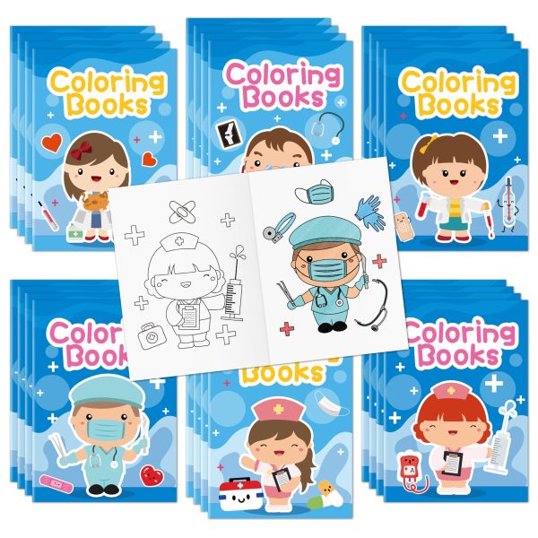 2ooya Mini Medical Colouring Books for Kids - 24Pcs Bulk Doctor Nurse Theme Colouring Booklet Medical DIY Art Drawing Book for Toddlers Party Favours Gifts Classroom Reward Home Art Activity Supplies